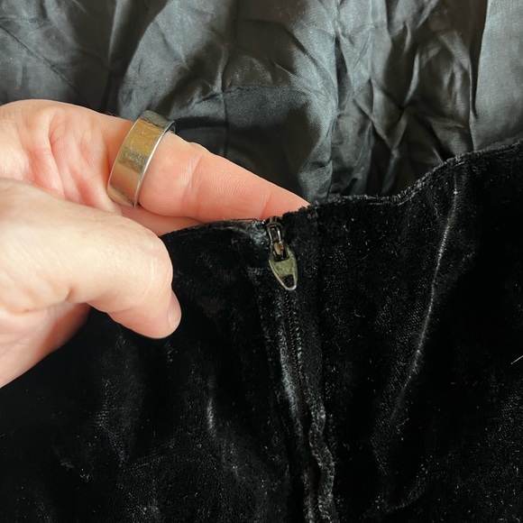 Vintage Black Velvet Bodysuit & Matching Evening Bag 90s Glam Retro Party Outfit - Picture 11 of 13
